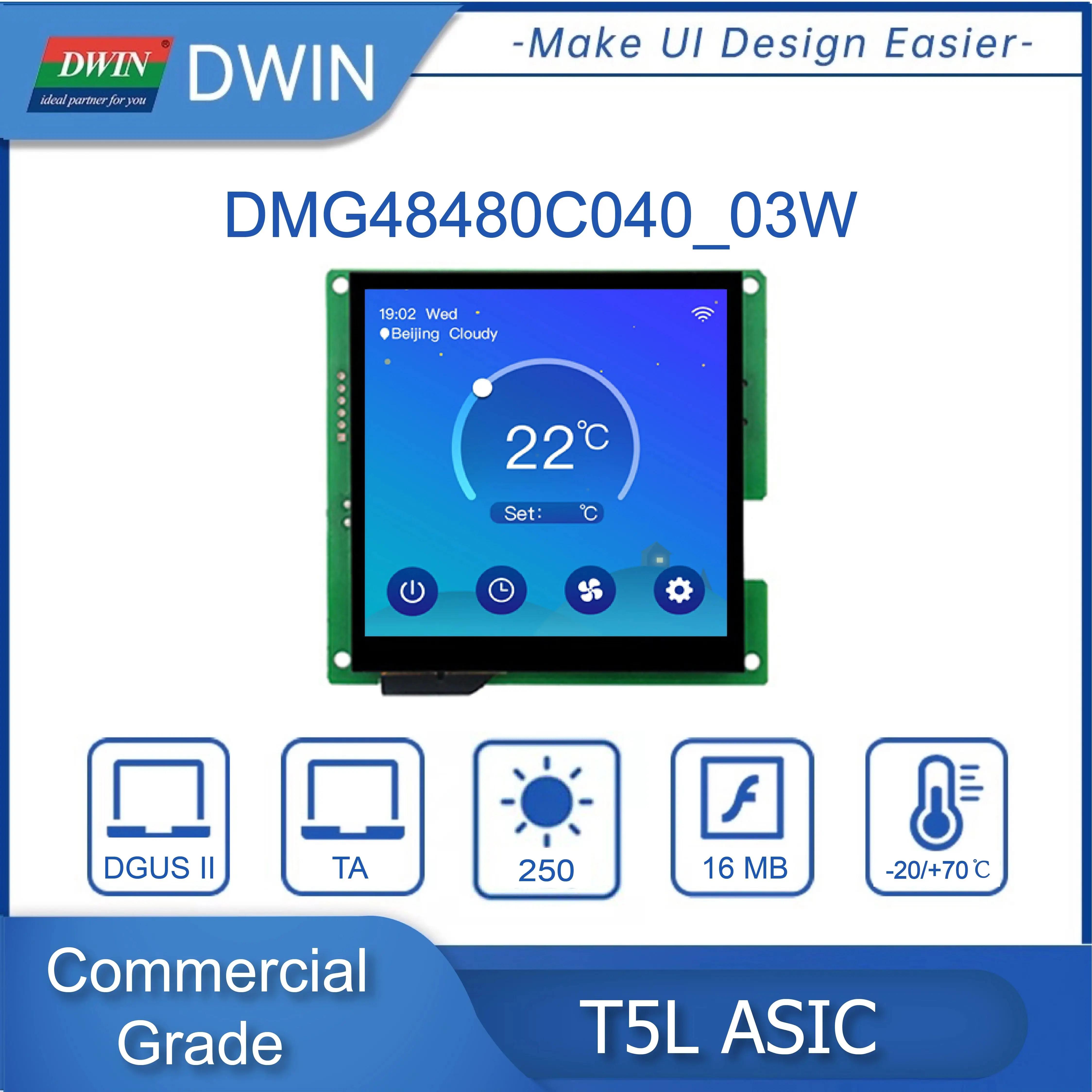 DWIN 簢   ġ г, TFT LCD, UART LCM HMI  ÷, Ƶ̳ , 4.0 ġ IPS, 480x480